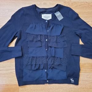 Abercrombie & Fitch Mixed Media Button Down Cardigan Size L (Fits like a…